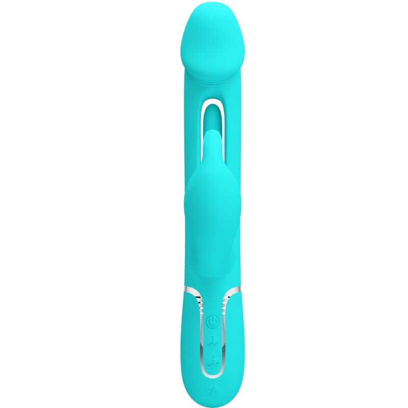 PRETTY LOVE - KAMPAS RABBIT 3 IN 1 MULTIFUNKTIONSVIBRATOR MIT ZUNGE AQUAGRÜN