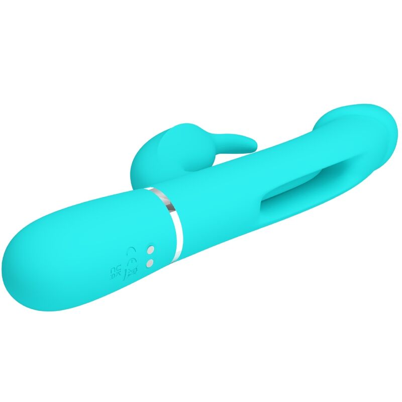 PRETTY LOVE - KAMPAS RABBIT 3 IN 1 MULTIFUNKTIONSVIBRATOR MIT ZUNGE AQUAGRÜN