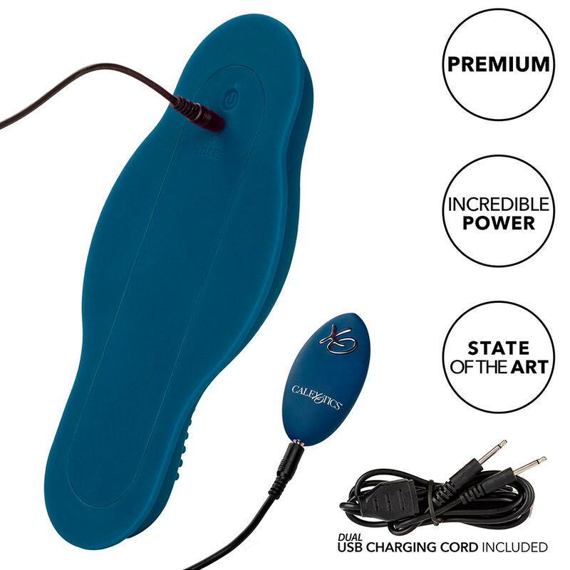 CALEXOTICS - RIDER MASSAGER DOPPIO MOTORE TELECOMANDO BLU