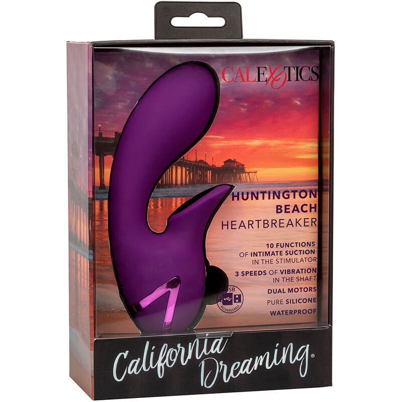 CALEXOTICS - HUNTINGTON BEACH HEARTBREAKER STIMULATOR & SUCKER PURPLE BY CALIFORNIA DREAMING