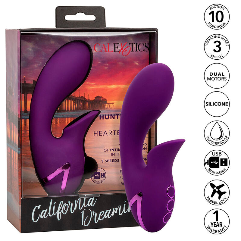 CALEXOTICS - HUNTINGTON BEACH HEARTBREAKER STIMULATOR & SUCKER PURPLE BY CALIFORNIA DREAMING