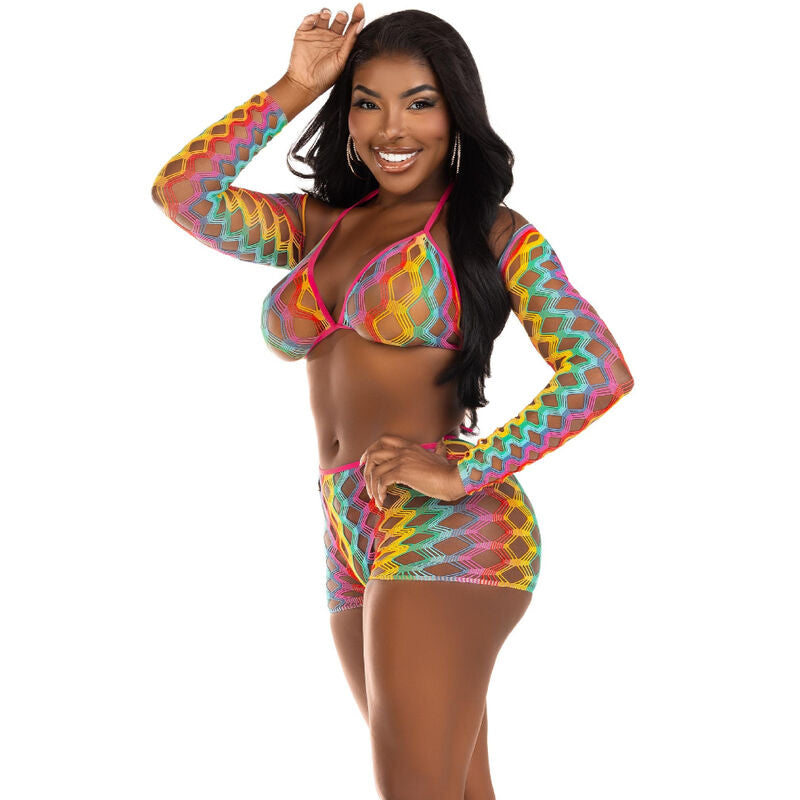 LEG AVENUE - THREE PIECE SET MULTICOLOR