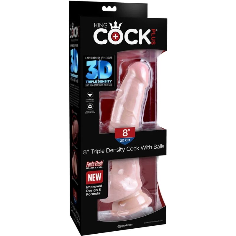 KING COCK - DILDO MIT DREIFACHDICHTE 18,4 CM