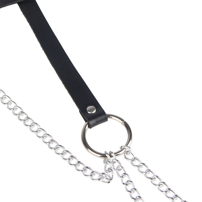 SUBBLIME - LEATHER RING CHAINBELT BLACK ONE SIZE