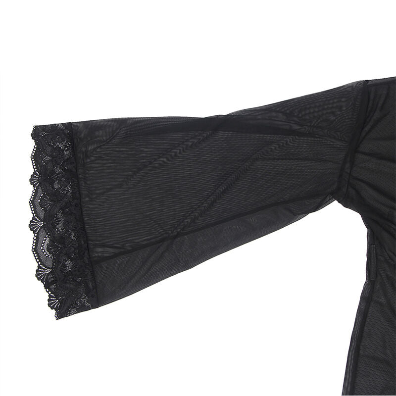 SUBBLIME - VESTAGLIA IN TESSUTO TRASPARENTE CON DETTAGLIO IN PIZZO NERO S/M