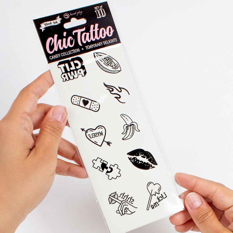 SECRET PLAY - SET MIT 10 TEMPORÄREN TATTOOS AUS DER CANDY COLLECTION