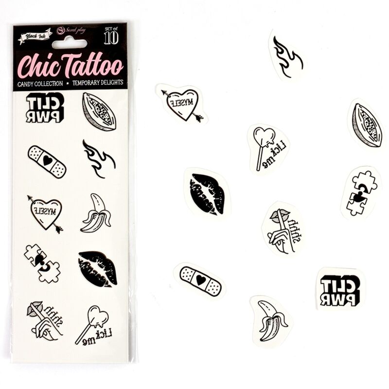 SECRET PLAY - SET MIT 10 TEMPORÄREN TATTOOS AUS DER CANDY COLLECTION