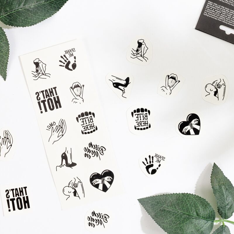 SECRET PLAY - SET MIT 10 TEMPORÄREN TATTOOS DER KINKY COLLECTION