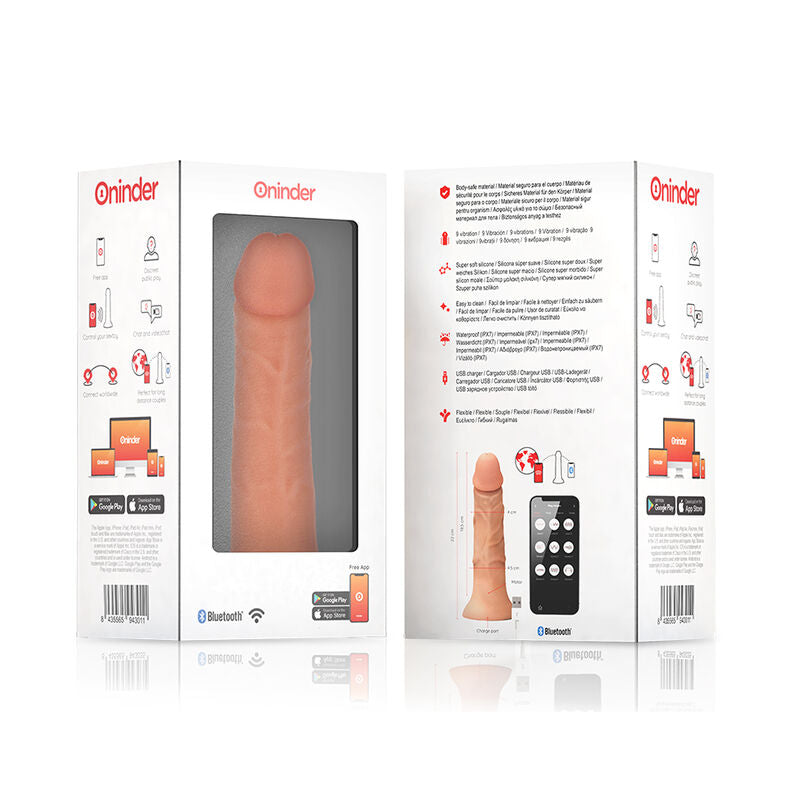 ONINDER - GRANDE DILDO VIBRATORE BOGOTÁ 9 VELOCITÀ NATURALE 22 CM -O- 4,5 CM - APP GRATUITA