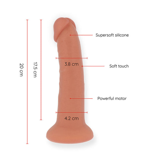 ONINDER - MITTLERER BOGOTÁ-VIBRATORDILDO MIT 9 GESCHWINDIGKEITEN NATÜRLICH 20 CM -O- 4,2 CM - KOSTENLOSE APP