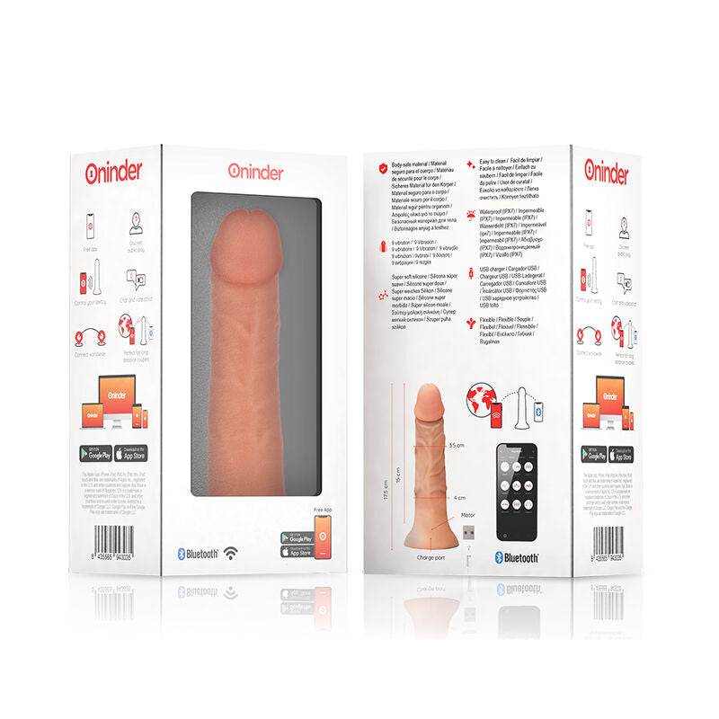 ONINDER - PICCOLO DILDO VIBRATORE BOGOTÁ 9 VELOCITÀ NATURALE 17,5 CM -O- 4 CM - APP GRATUITA