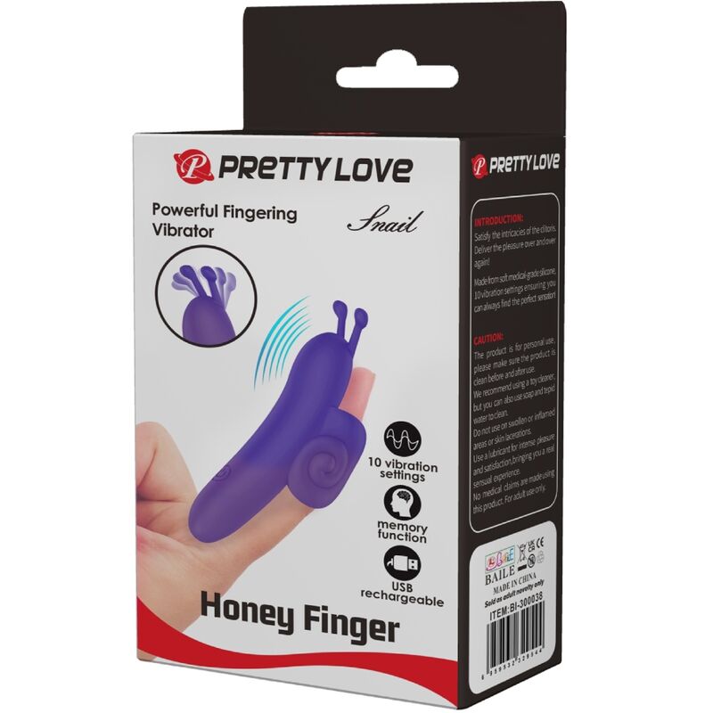 PRETTY LOVE - POTENTE STIMOLATORE PER DITA VIOLA SNAIL