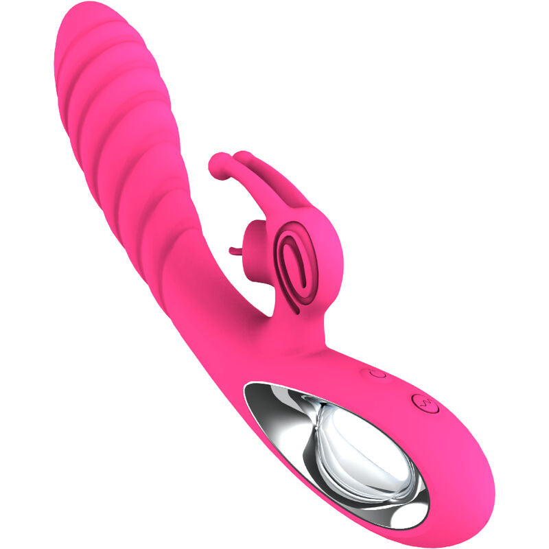 ARMONY - VIBRATORE VICKY RABBIT CON LINGUA E ANELLO DI TIRATURA FUCSIA