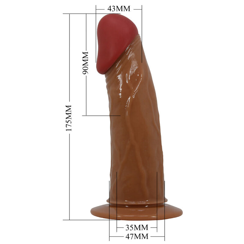 PRETTY LOVE - STARKS HARNESS BRIEFS MULTI-SPEED VIBRATION DILDO 17,5 CM LIGHT BROWN