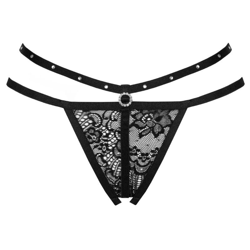 LIVCO CORSETTI FASHION - NOMADE THONG CROTCHLESS BLACK