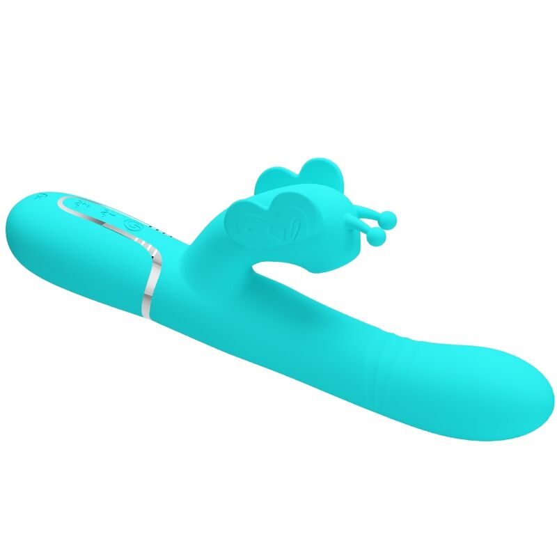 PRETTY LOVE - MULTIFUNKTIONS-RABBIT-VIBRATOR 4 IN 1 SCHMETTERLING AQUAGRÜN