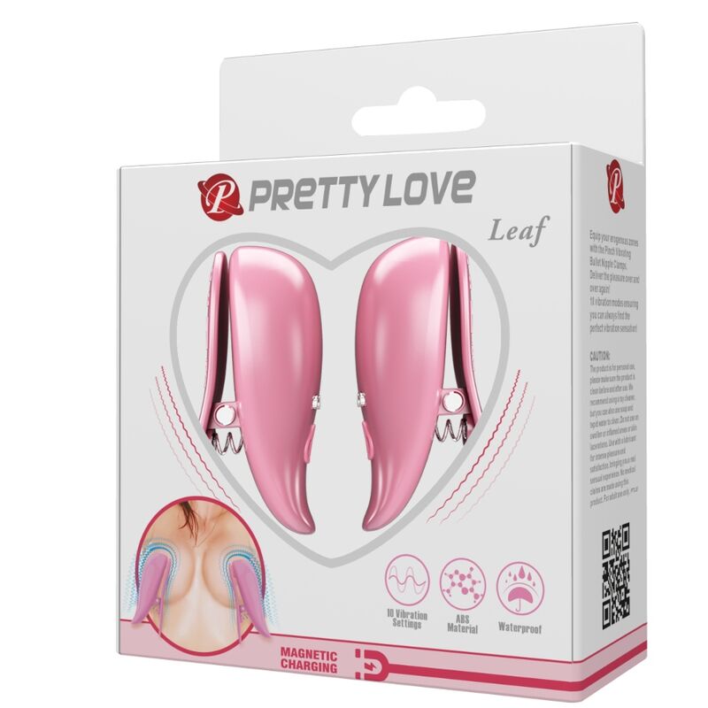 PRETTY LOVE - BLATT VIBRIERENDE NIPPELKLEMMEN ROSA