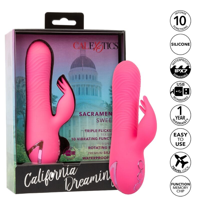 CALEXOTICS - SACRAMENTO SWEETIE VIBRATORE ROSA CONIGLIO BY CALIFORNIA DREAMING