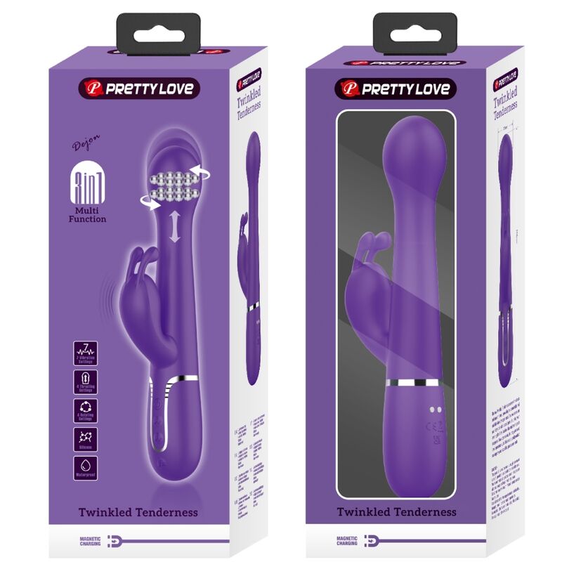 PRETTY LOVE - DEJON VIBRATORE CONIGLIO 3 IN 1 MULTIFUNZIONE VIOLA