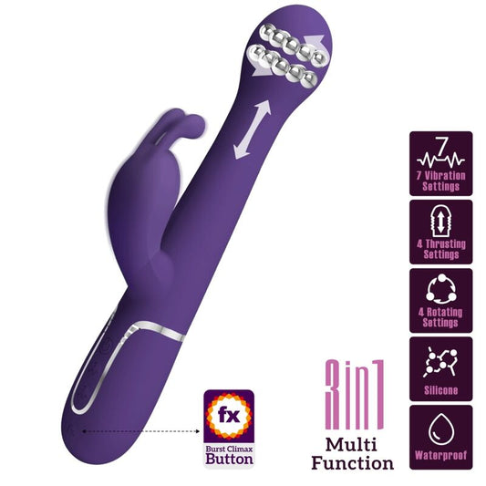 PRETTY LOVE - DEJON VIBRATORE CONIGLIO 3 IN 1 MULTIFUNZIONE VIOLA