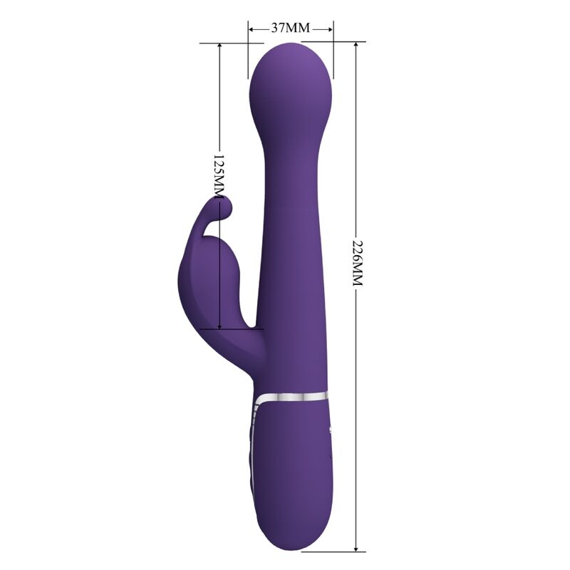 PRETTY LOVE - DEJON RABBIT VIBRATOR 3 IN 1 MULTIFUNCTION PURPLE