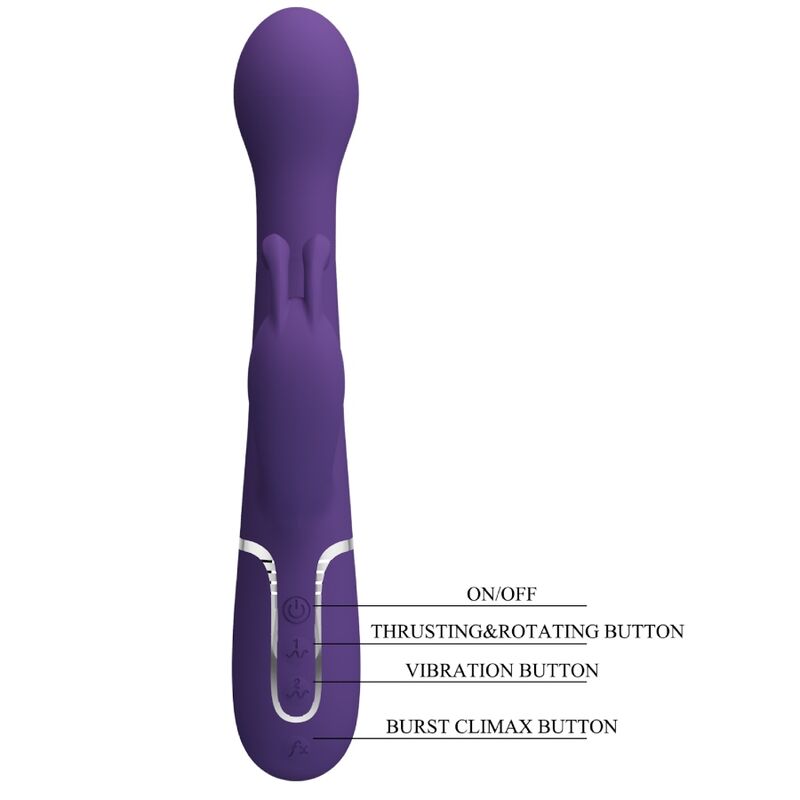 PRETTY LOVE - DEJON RABBIT VIBRATOR 3 IN 1 MULTIFUNCTION PURPLE