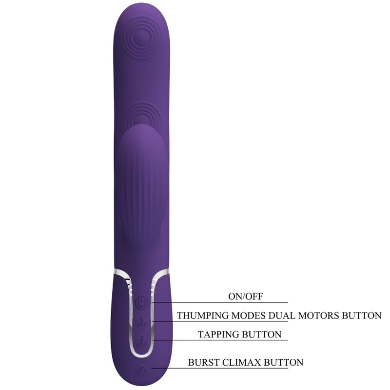 PRETTY LOVE - PERLITA VIBRATORE PUNTO G 3 IN 1 MULTIFUNZIONE VIOLA