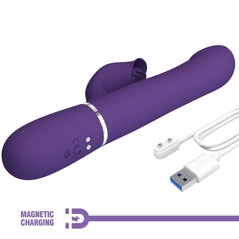 PRETTY LOVE - VIBRATORE CONIGLIO ZALIN PERLE 4 IN 1 VIOLA