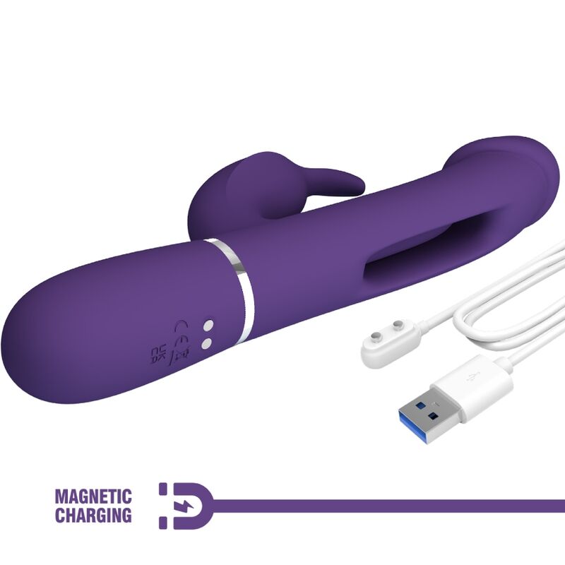 PRETTY LOVE - KAMPAS RABBIT 3 IN 1 VIBRATORE MULTIFUNZIONE CON LINGUA VIOLA