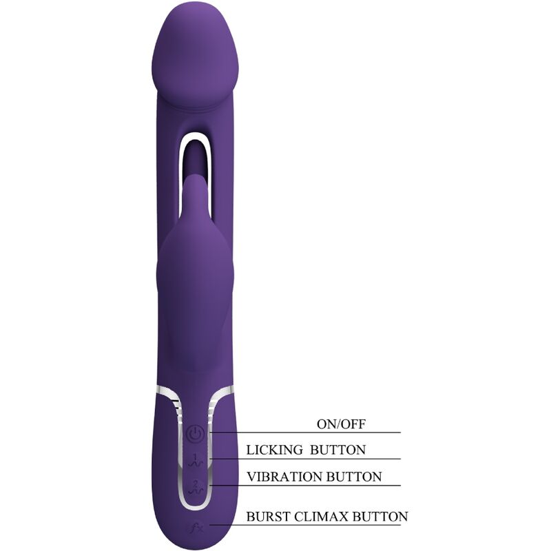 PRETTY LOVE - KAMPAS RABBIT 3 IN 1 VIBRATORE MULTIFUNZIONE CON LINGUA VIOLA