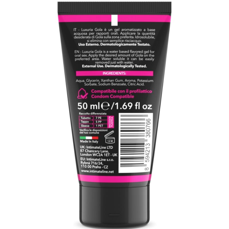 INTIMATELINE LUXURIA - ORAL SEX GEL CHERRY FLAVOR 50 ML