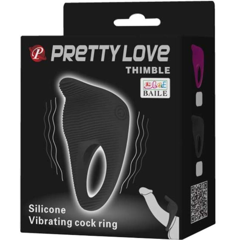 PRETTY LOVE - VIBRATORE THIMBLE ANELLO NERO