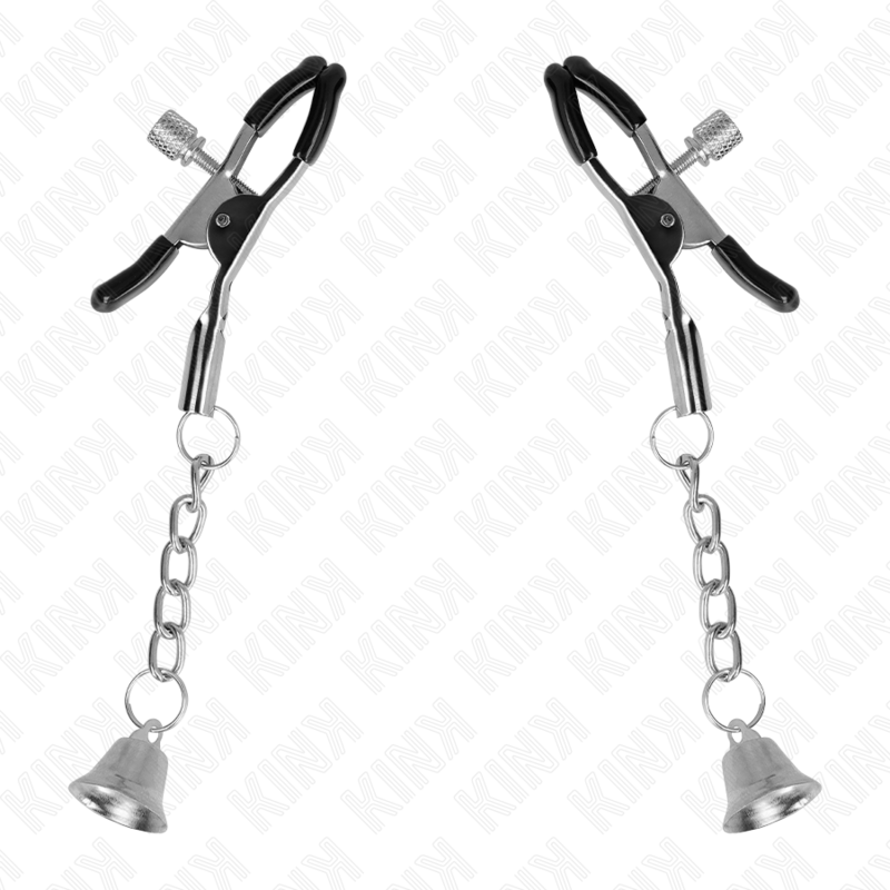 KINK - SILVER BELL PENDANT NIPPLE CLAMPS 6 CM