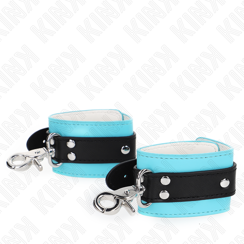 KINK - CINGHIE PER POLSI PREMIUM BLOCCABILI NERO / BLU REGOLABILI 21-28 CM X 5,5 CM