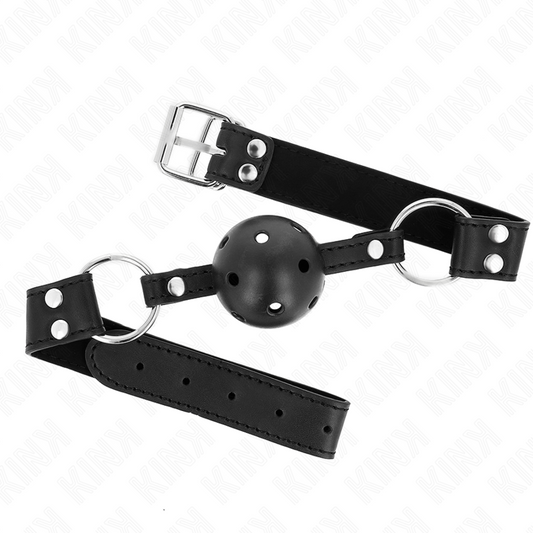 KINK - PALLA TRASPIRANTE 4 CM BAVAGLIO CON DOPPIO RIVETTO MODELLO 1 NERO 62,5 x 2,5 CM REGOLABILE 42-58 CM