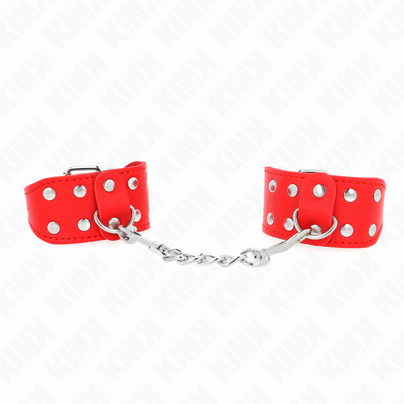 KINK - WRISTBANDS WITH DOUBLE LINE OF ADJUSTABLE STUDS RED