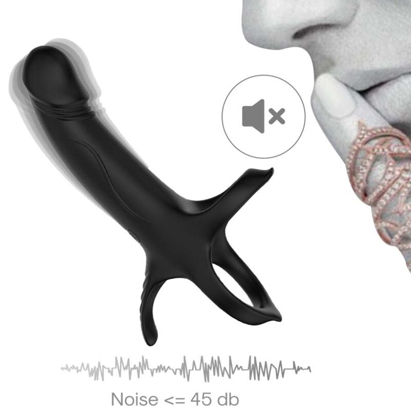 ARMONY - DILDO WITH RING & VIBRATOR BLACK