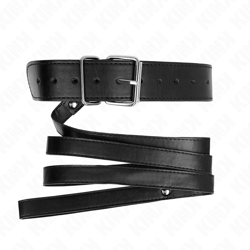 KINK - COLLANA CON CINTURA 116 CM CINTURINO NERO REGOLABILE 32-50 CM X 8 CM