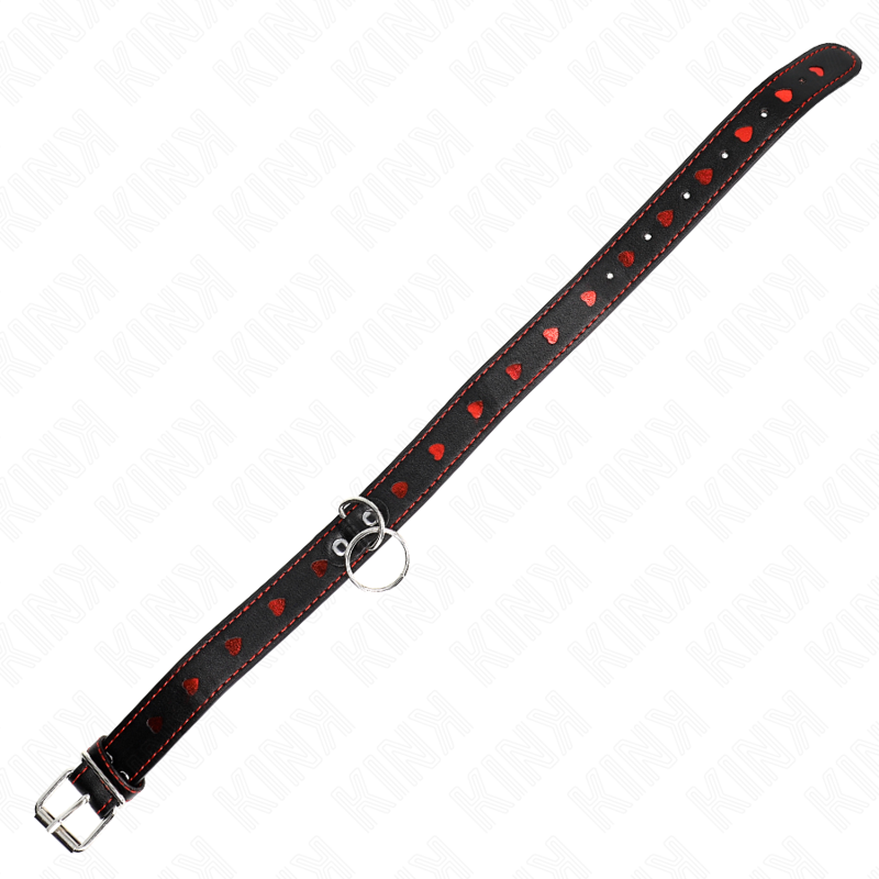 KINK - COLLANA CON CINGHIA 65 CM DETTAGLI CUORE 52,5 X 2,5 CM