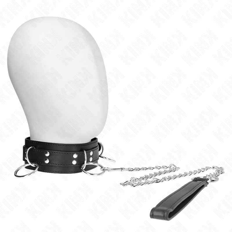 KINK - COLLANA SCHIAVITÙ A 3 ANELLI CON CINGHIA 80 CM 53 X 5 CM