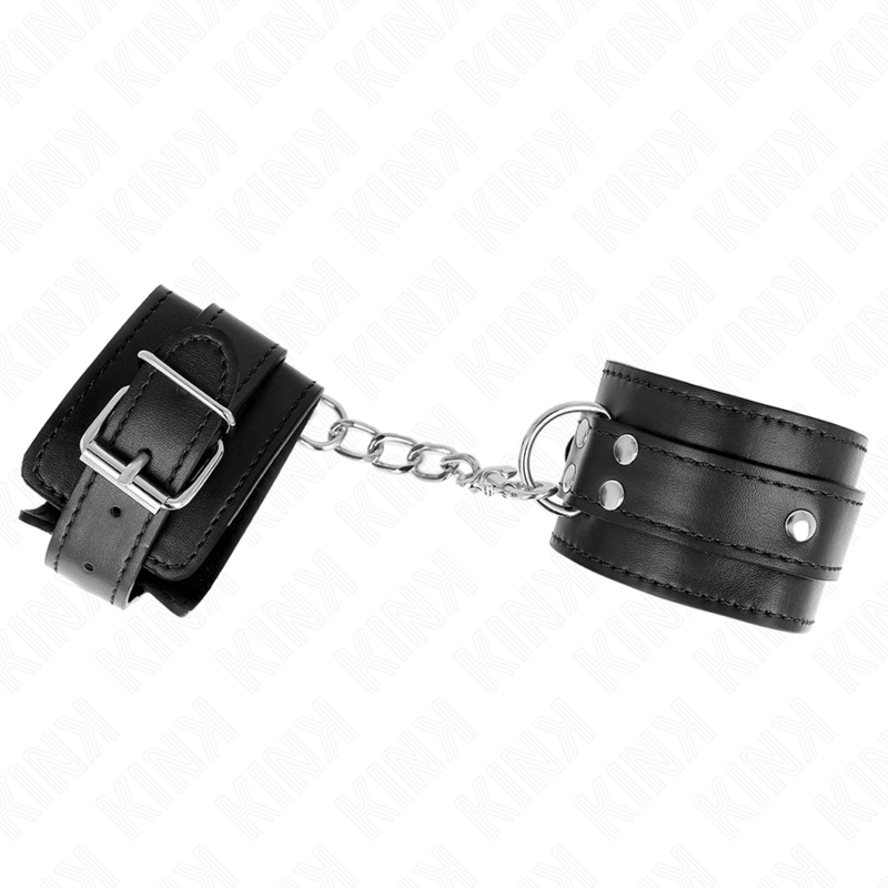 KINK - 3 D-RING CINTURE PER POLSI REGOLABILI NERE 17,5-25 CM X 6 CM