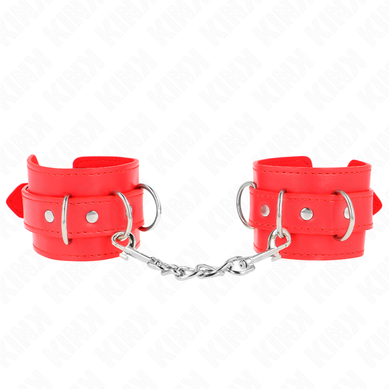 KINK - 3 D-RING POLSI REGOLABILI ROSSO 17,5-25 CM X 6 CM