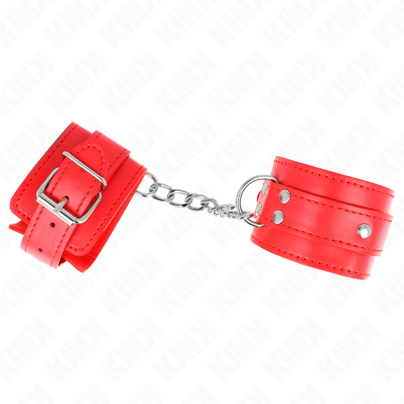 KINK - 3 D-RING POLSI REGOLABILI ROSSO 17,5-25 CM X 6 CM