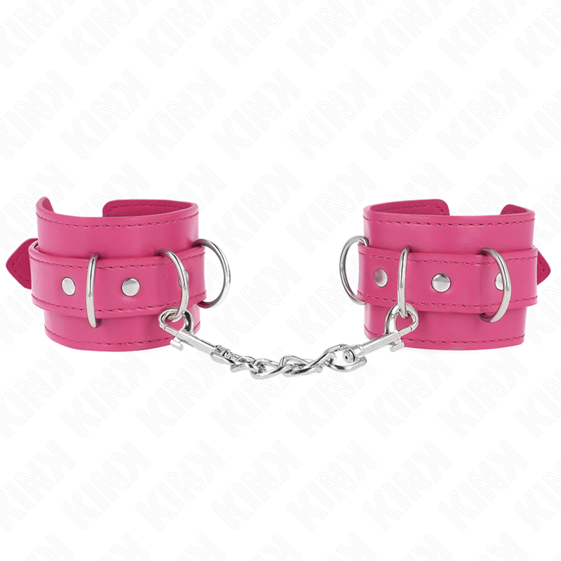 KINK - 3 D-RING CINTURE PER POLSI REGOLABILI ROSA 17,5-25 CM X 6 CM