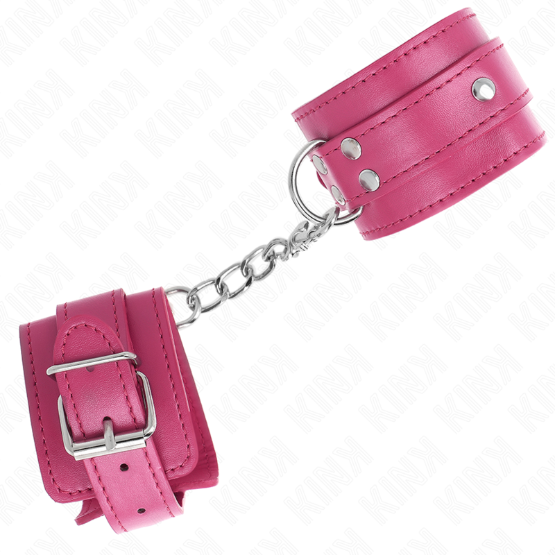 KINK - 3 D-RING CINTURE PER POLSI REGOLABILI ROSA 17,5-25 CM X 6 CM