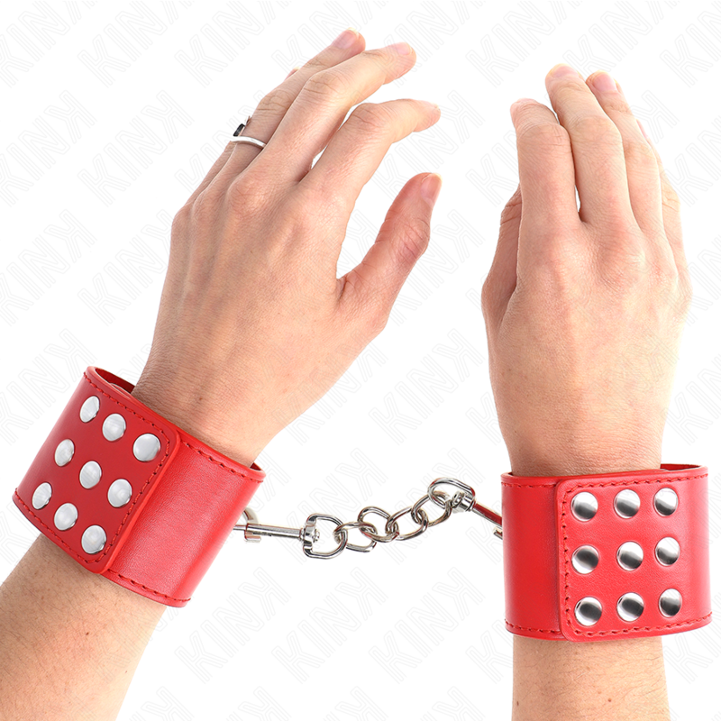 KINK - WRIST RESTRAINTS WITH SNAP FASTEN RED ADJUSTABLE 19-24 CM X 5.5 CM