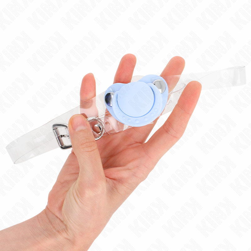 KINK - LIGHT BLUE PACIFIER SHAPED GAG 5.5 x 4 CM ADJUSTABLE 43-60 CM