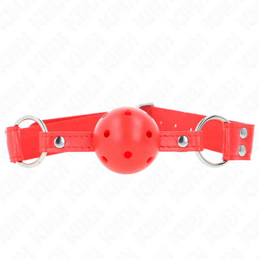 KINK - BALL GAG COMPLETO ROSSO CAVATO 62 x 2 CM