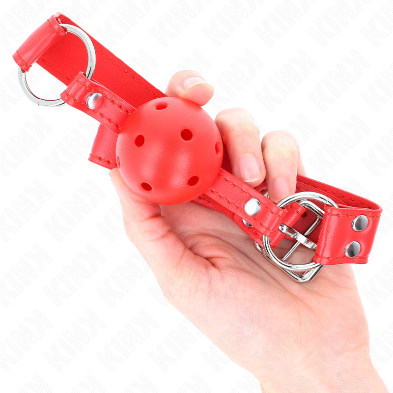 KINK - BALL GAG COMPLETO ROSSO CAVATO 62 x 2 CM