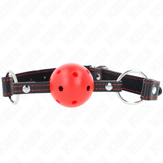 KINK - BALL GAG A PALLA ROSSA CAVA MODELLO 2 65 x 2,5 CM